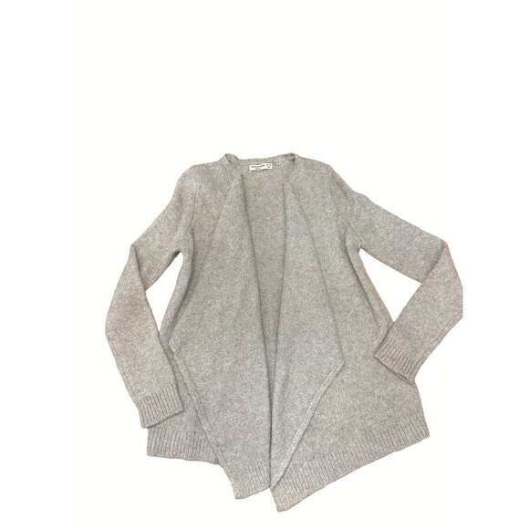 Abercrombie Kids Size 15 Gray Girl Draped Waterfall Cardigan Soft Knit Open Fron - Picture 12 of 13